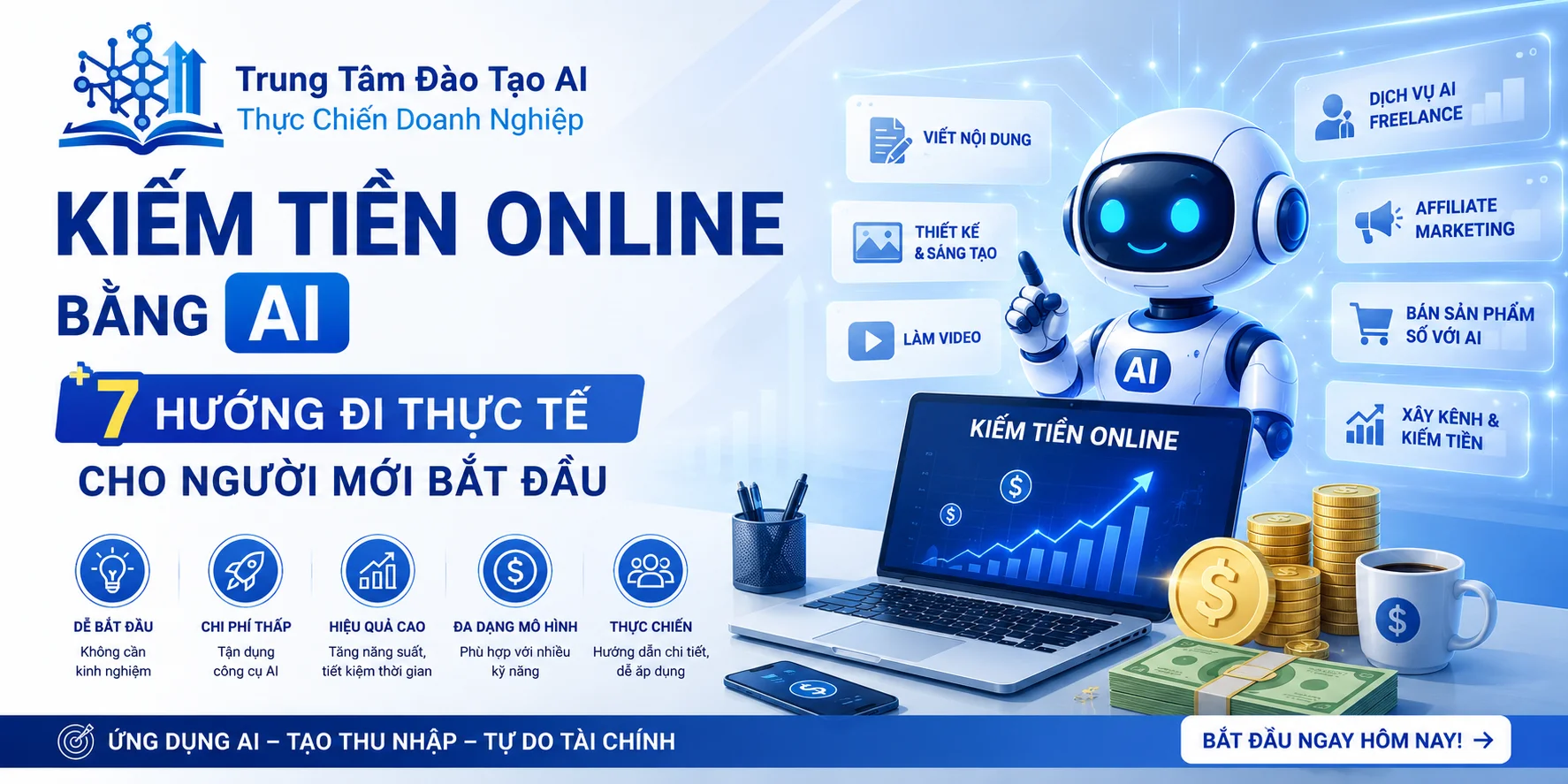 Kiếm Tiền Online Bằng AI: 7 Hướng Đi Cho Người Mới
